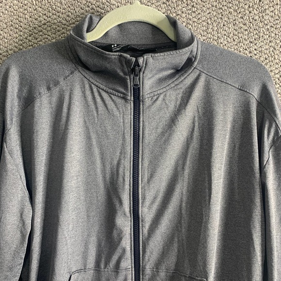 Under Armour Womens Jacket Size Large Gray Fitness Workout Track HeatGear‎ - Picture 2 of 11